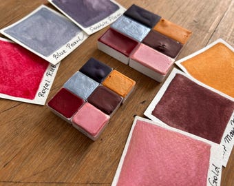 Handcrafted watercolor paint set of 6 paints Glowing Comfort 2