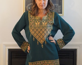 Palestinian Machine Embroidered Ethnic Long Sleeves Blouse/Tunic Shirts