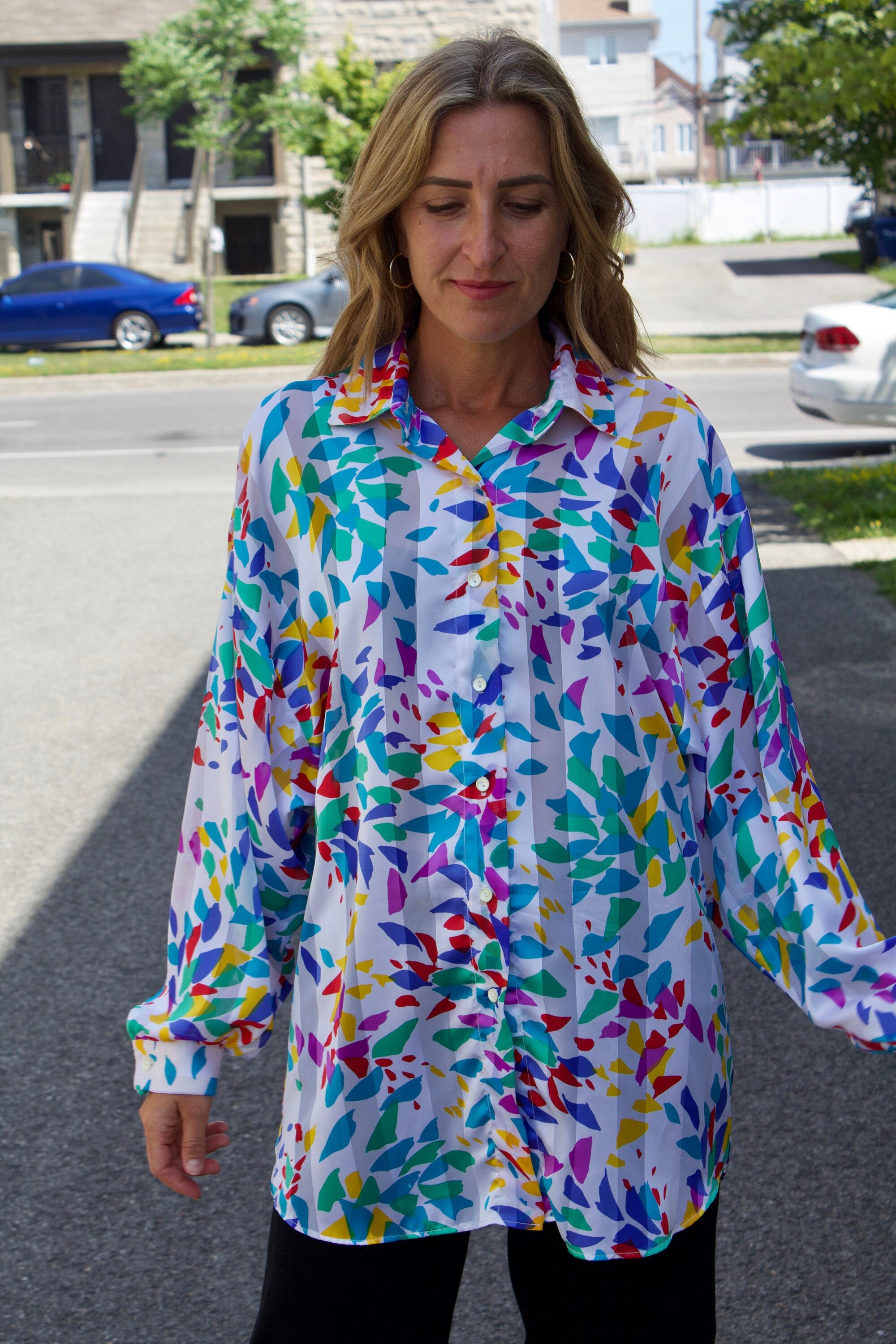 80s button up shirts womens Clearance