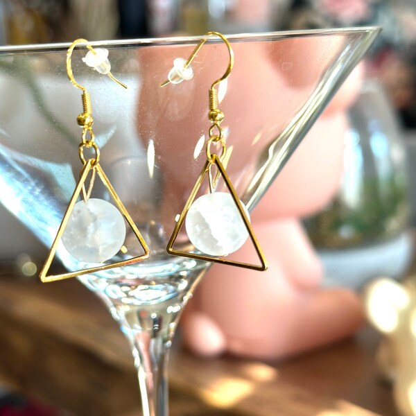 Gold Deathly Hallows Earrings Etsy