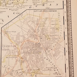 Rhode Island Antique Map, RI Map, Old Map, Rand McNally, 1891 Atlas, New Family Atlas of the World, Rhode Island Gifts, RI Vintage Map image 4
