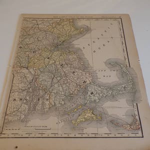 Rhode Island Antique Map, RI Map, Old Map, Rand McNally, 1891 Atlas, New Family Atlas of the World, Rhode Island Gifts, RI Vintage Map image 10