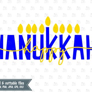 Happy Hanukkah svg cut file - INSTANT DIGITAL DOWNLOAD - sublimation Hanukkah graphic - Happy Hanukkah art - Holiday digital file