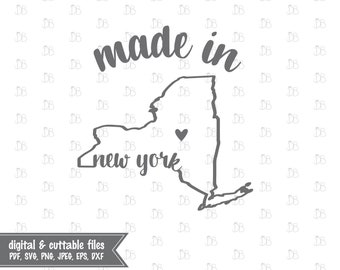 Made in New York - INSTANT DIGITAL DOWNLOAD - printable design - svg jpg png pdf eps dxf - silhouette cricut cut file - sublimation print