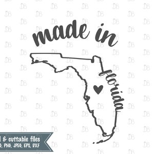 Made in Florida - INSTANT DIGITAL DOWNLOAD - printable design - svg jpg png pdf eps dxf - silhouette cricut cut file - sublimation print
