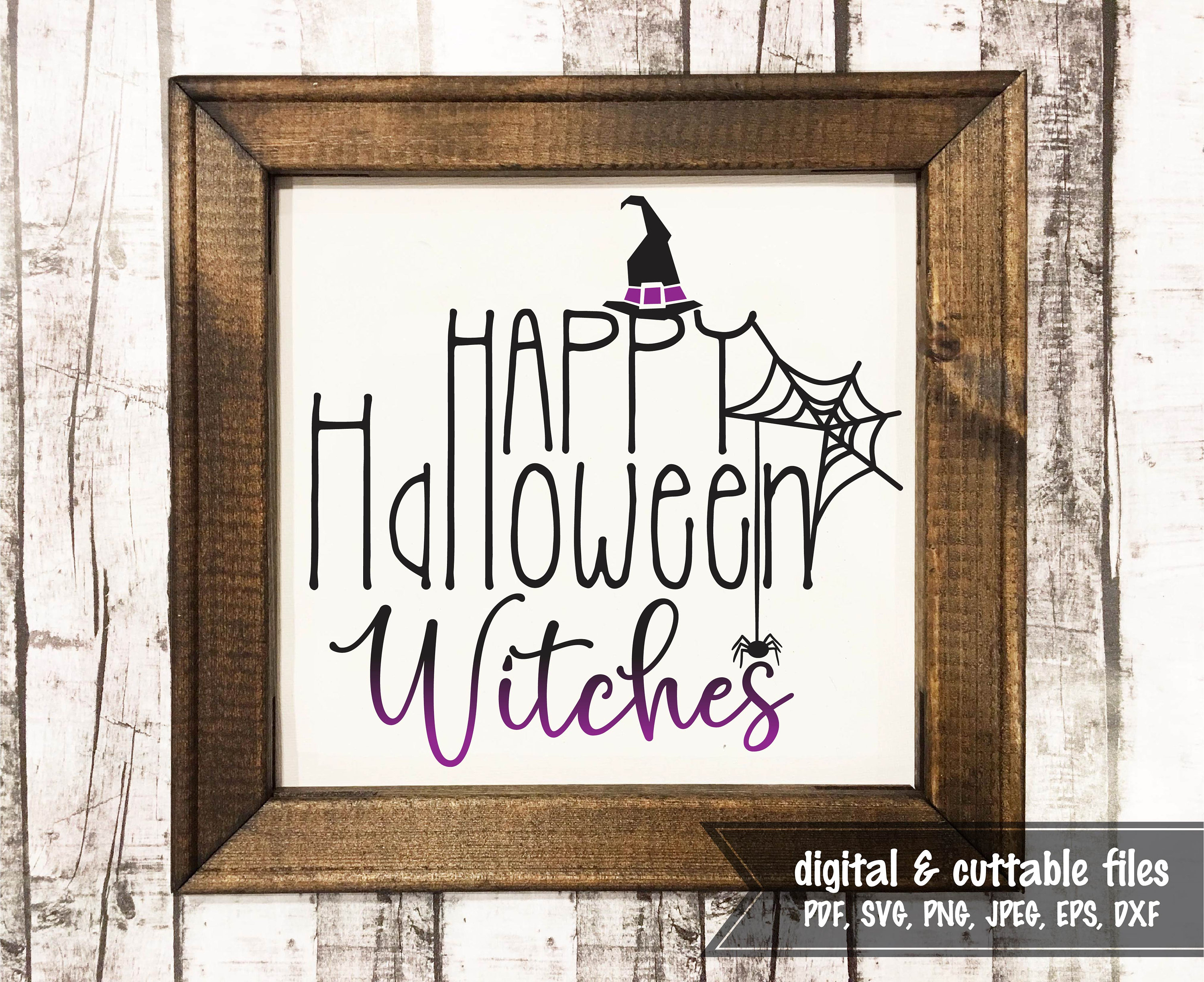 Happy Halloween Witches Graphic - Svg Cut File - INSTANT DIGITAL ...