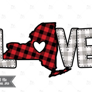 Amour New York état buffalo applique applique graphique - instantané DIGITAL DOWNLOAD - modèle de coeur de la Saint-Valentin - jpg png design