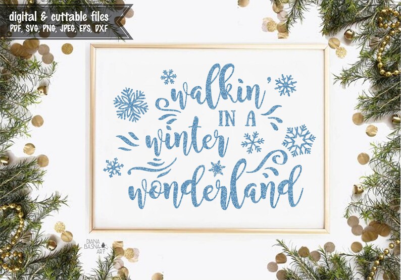 Walking in a Winter Wonderland - SVG Digital Cutting File - Christmas ...