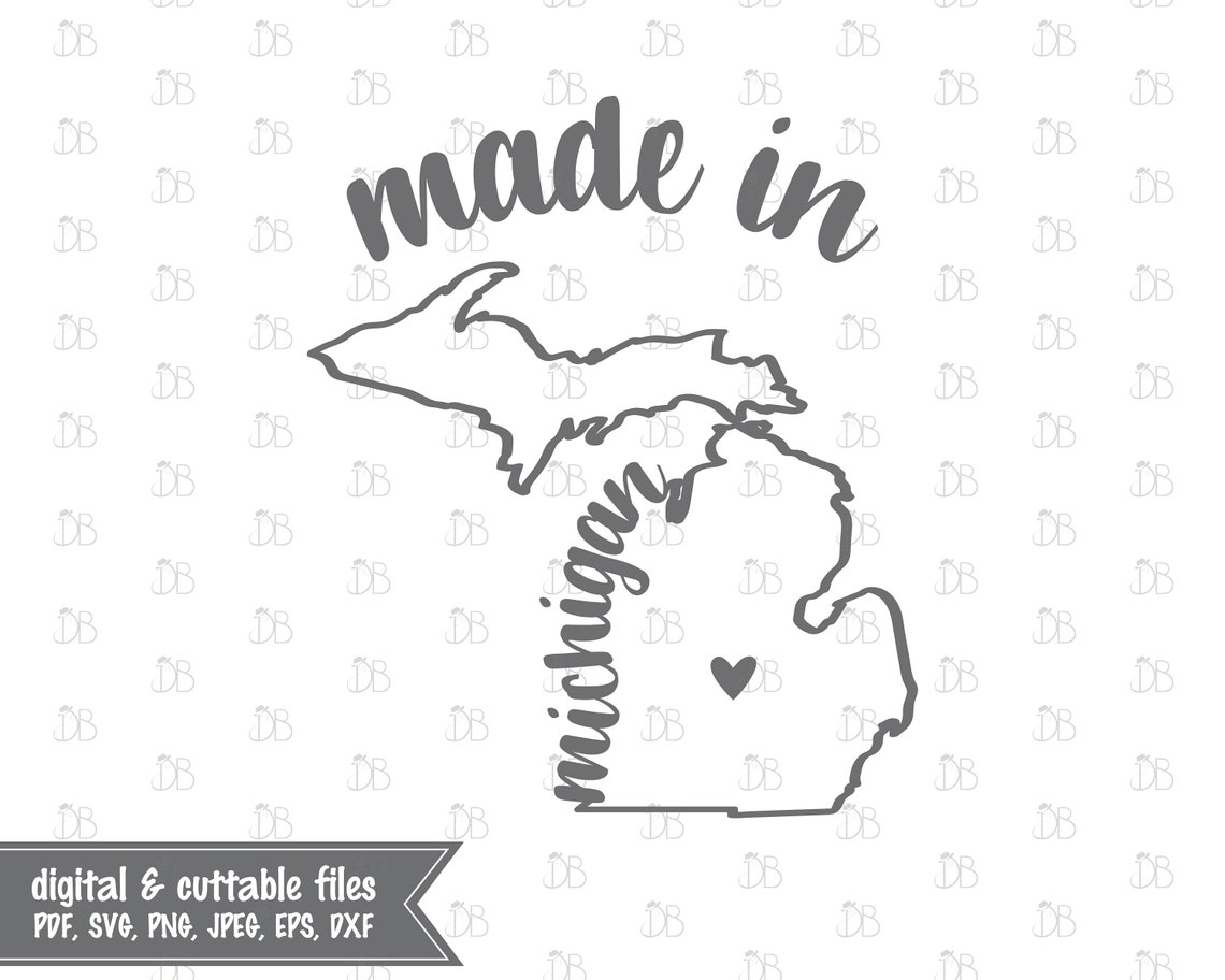 Made in Michigan INSTANT DIGITAL DOWNLOAD Printable Design | Etsy