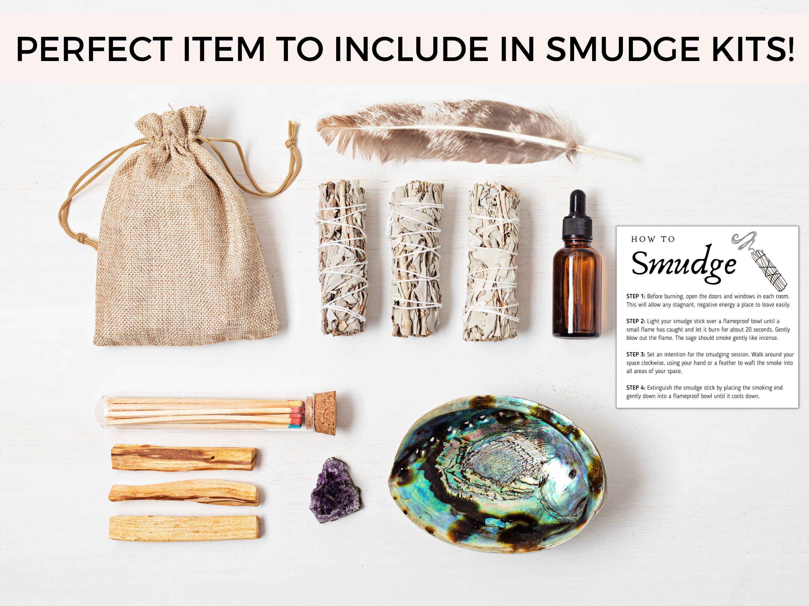 Smudging Instructions Double-sided Sage Information Card - Etsy