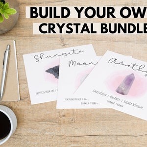 BUILD YOUR OWN Crystal Meaning Card Bundle | 30 Printable Gemstone Cards of Your Choice