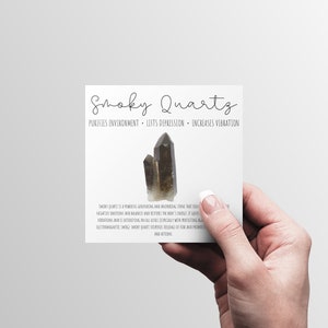 Smoky Quartz Anxiety Crystal Meaning Card Printable Crystal Card for Gift Set image 2