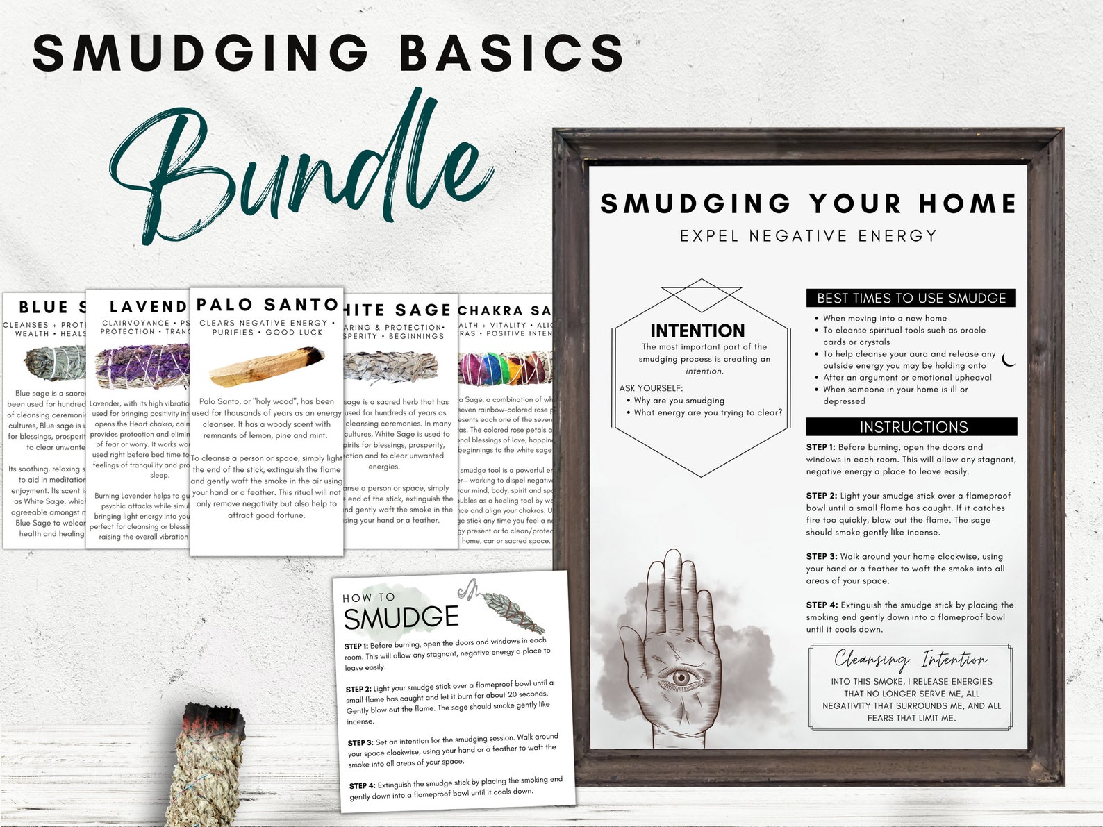 Basics of Smudging Your Home Printable Poster Smudging - Etsy