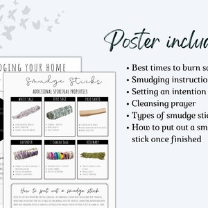 Basics of Smudging Your Home Printable Poster | Smudging Instructions ...
