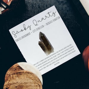 Smoky Quartz Anxiety Crystal Meaning Card Printable Crystal Card for Gift Set image 4