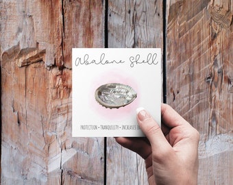 Abalone Shell for Smudging Meaning Card | Printable label for Gift Packaging