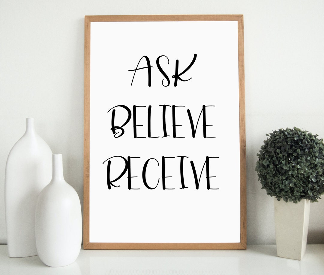 Law of Attraction Poster Ask Believe Receive Print, Digital Prints ...