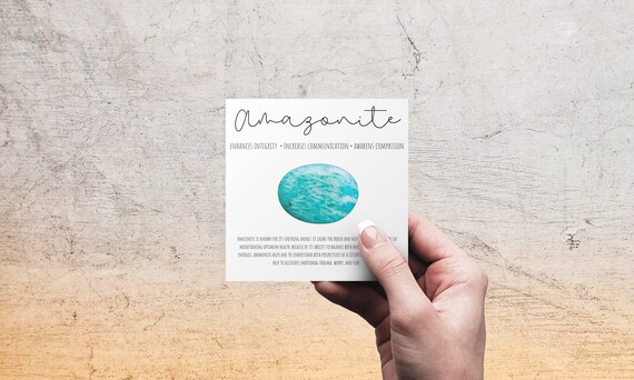 Amazonite Gemstone Meaning Card Printable Label For Crystal Etsy Amazonite Gemstone Meaning Card Printable Label For Crystal Etsy