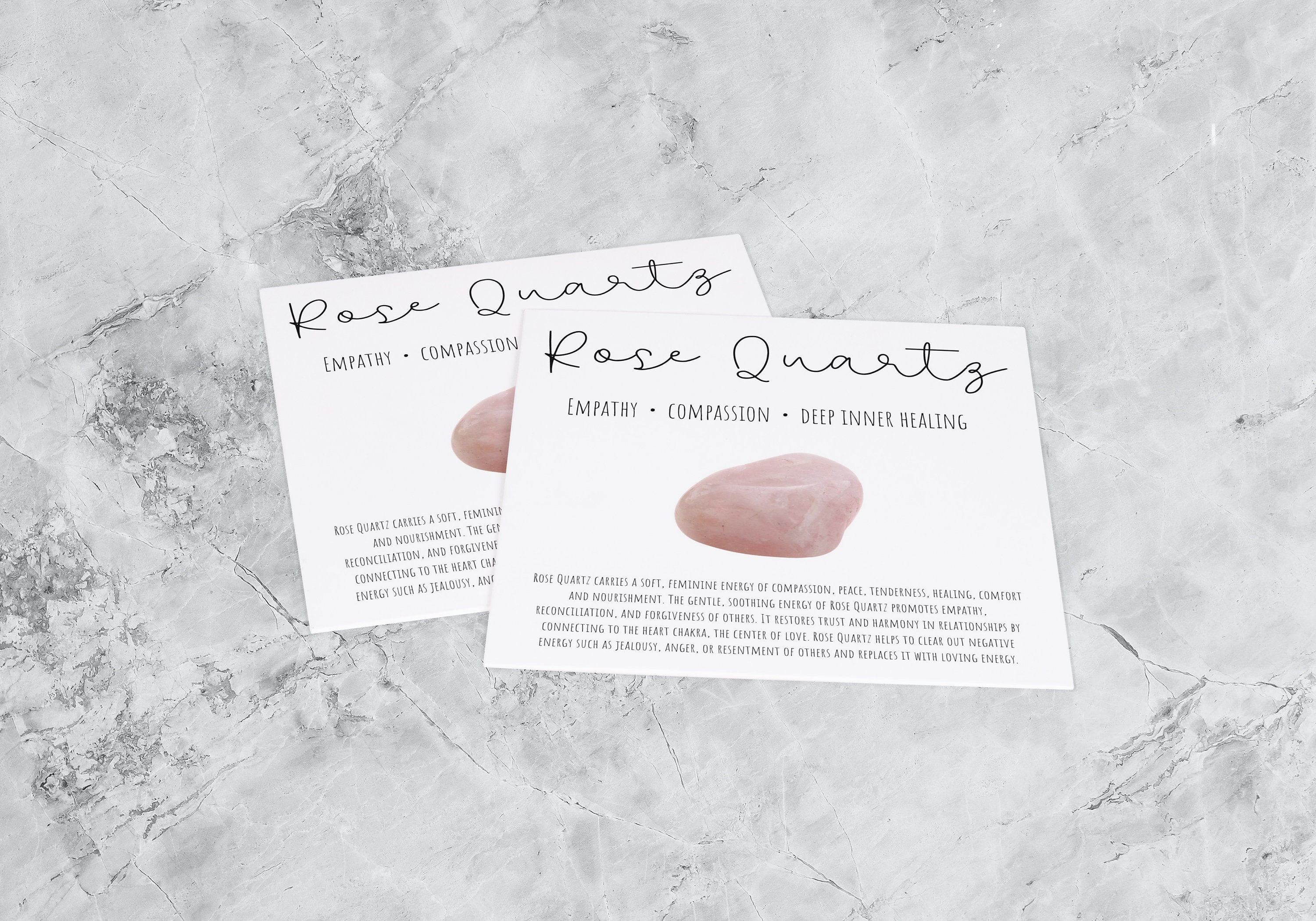 Rose Quartz Crystal Meaning Card Printable Label for Crystal Etsy