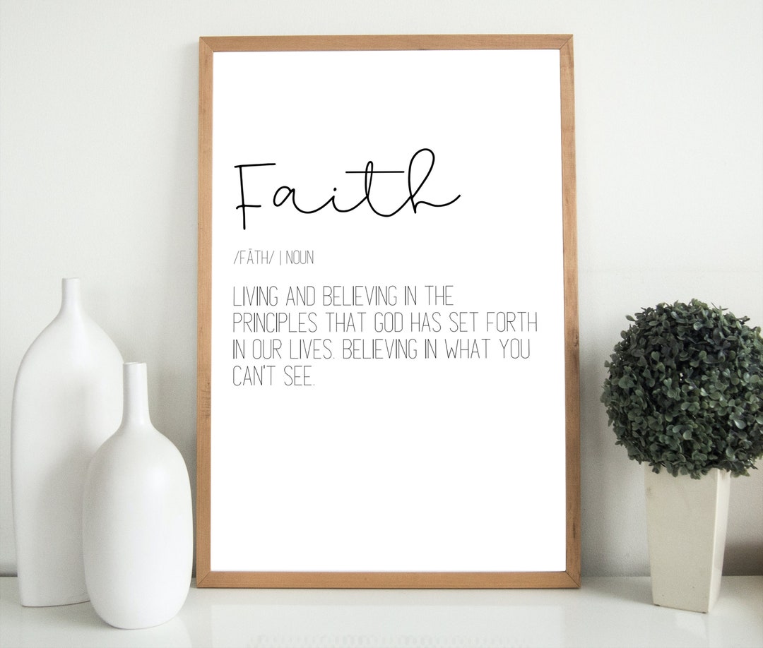Faith Sign, Printable Wall Art, Scripture Wall Art, Motivational Poster ...