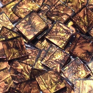 Gold Copper Van Gogh Glass Mosaic Tiles