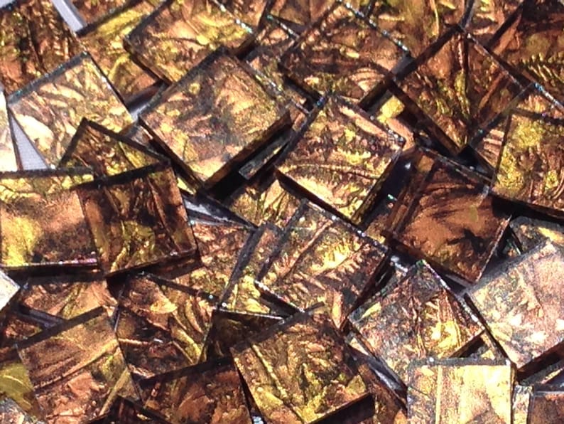 Gold Copper Van Gogh Glass Mosaic Tiles Bild 1