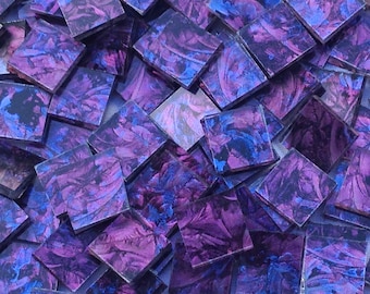 Blue Purple Van Gogh Glass Mosaic Tiles