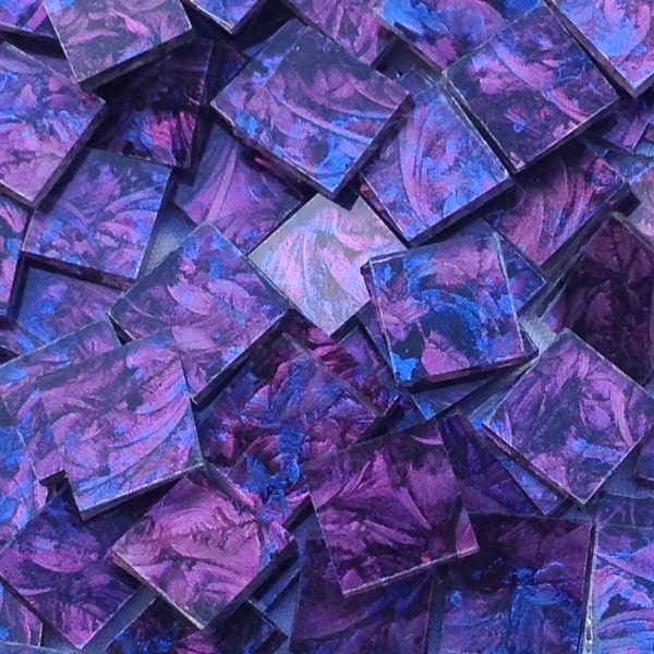 Blue Purple Van Gogh Glass Mosaic Tiles