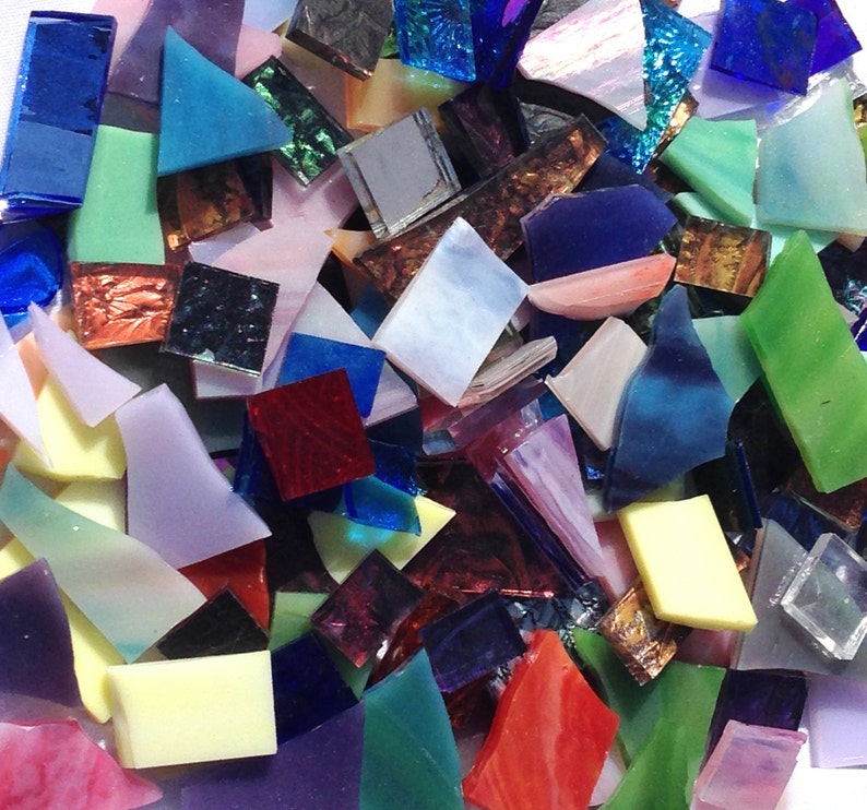 One Pound Offcuts/scrap Stained Glass Mosaic Tiles Etsy