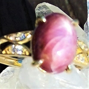 10x8 mm natural pink sapphire 925 silver sterling golden plate adjustable ring