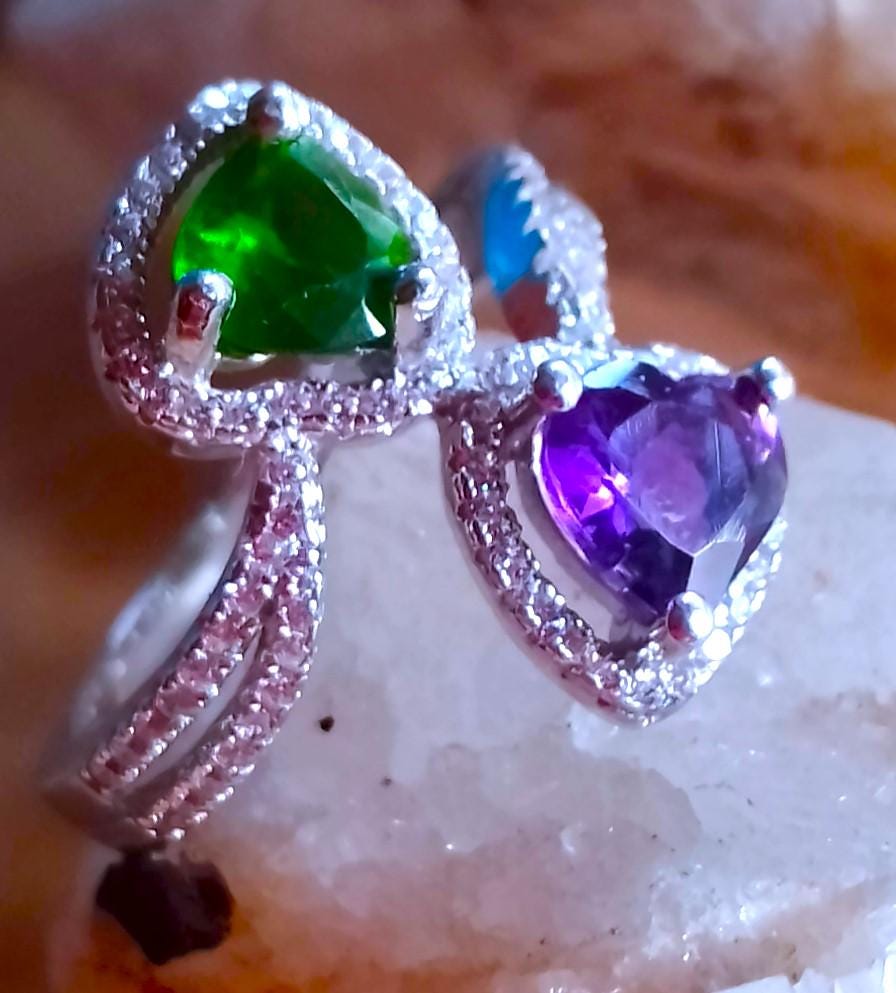 Natural Amethyst Gemstone with 925 Sterling Silver Ring for Men's #82