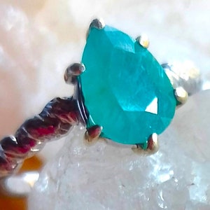 10x8 mm natural grandidierite 925 silver sterling ring size 7