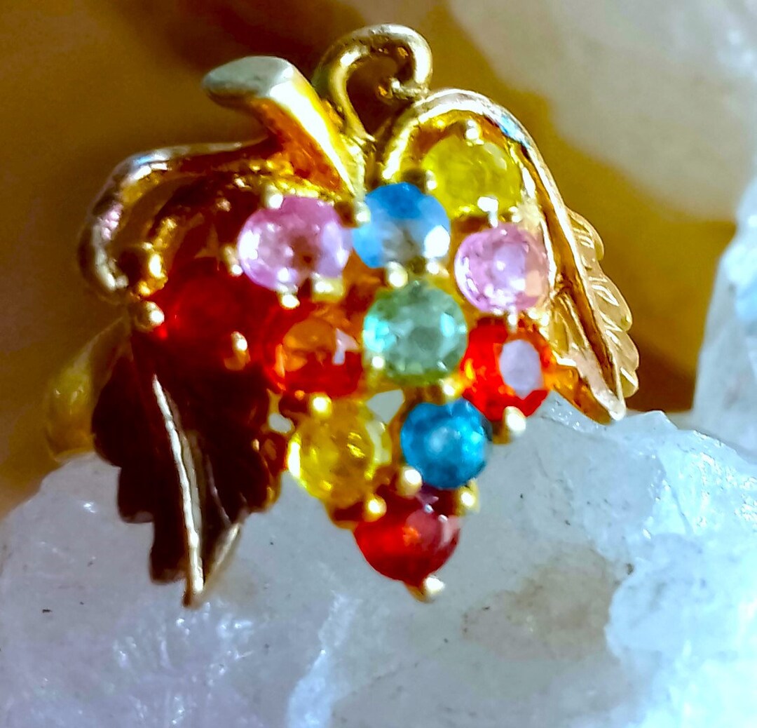 Nice Bunch of Grapes With Natural Multicolor Sapphire 925 Silver ...