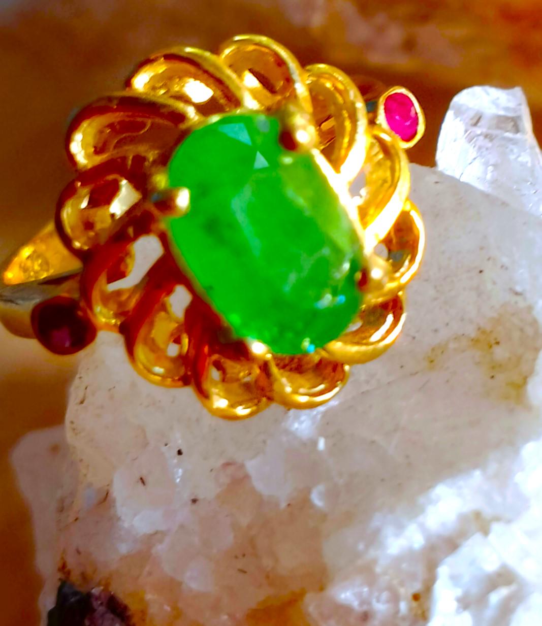 10 x 6 mm!! 天然ツァボライトガーネットとルビー 925 シルバー