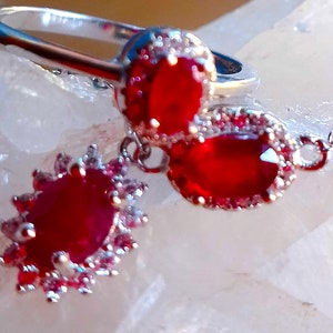 Pulsera, colgante y anillo de plata de ley 925 con rubí natural