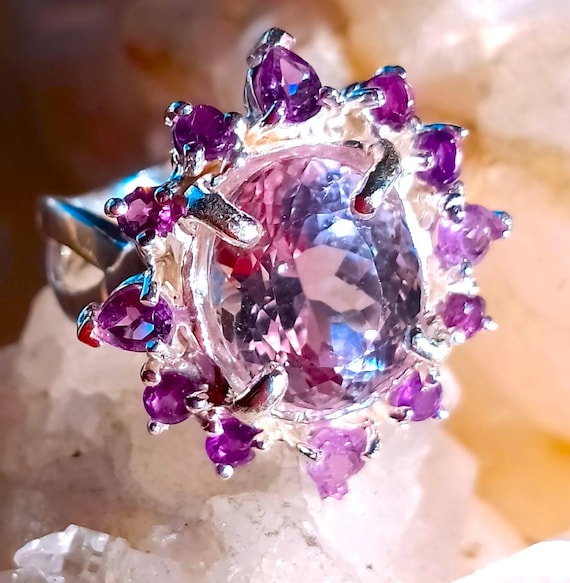 Bague En Argent Sterling 925 Avec Kunzite Rose – Taille 7 – Faite Main Et Neuve