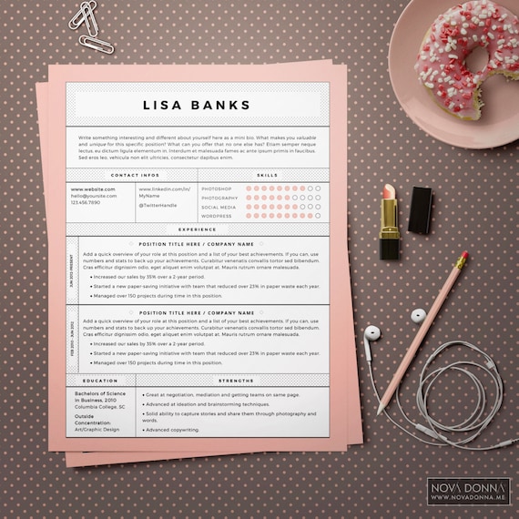 Resume Template / CV Template Design for Word Cover Letter ...