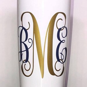 Monogram Tumbler, Wedding Gift, Wedding Party Tumblers, Vinyl Tumbler, Custom Tumbler
