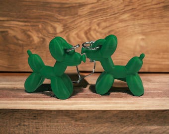 Orecchini a forma di cane palloncino - graziosi e stravaganti gioielli pop art, divertenti orecchini statement, regalo per gli amanti dell'arte, gioielli trendsetter, orecchini stampati in 3D