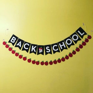 Back To School Banner, Teacher Banner, Classroom Banner, Welcome Back To School, Apple Banner