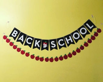 Back To School Banner, Teacher Banner, Classroom Banner, Welcome Back To School, Apple Banner
