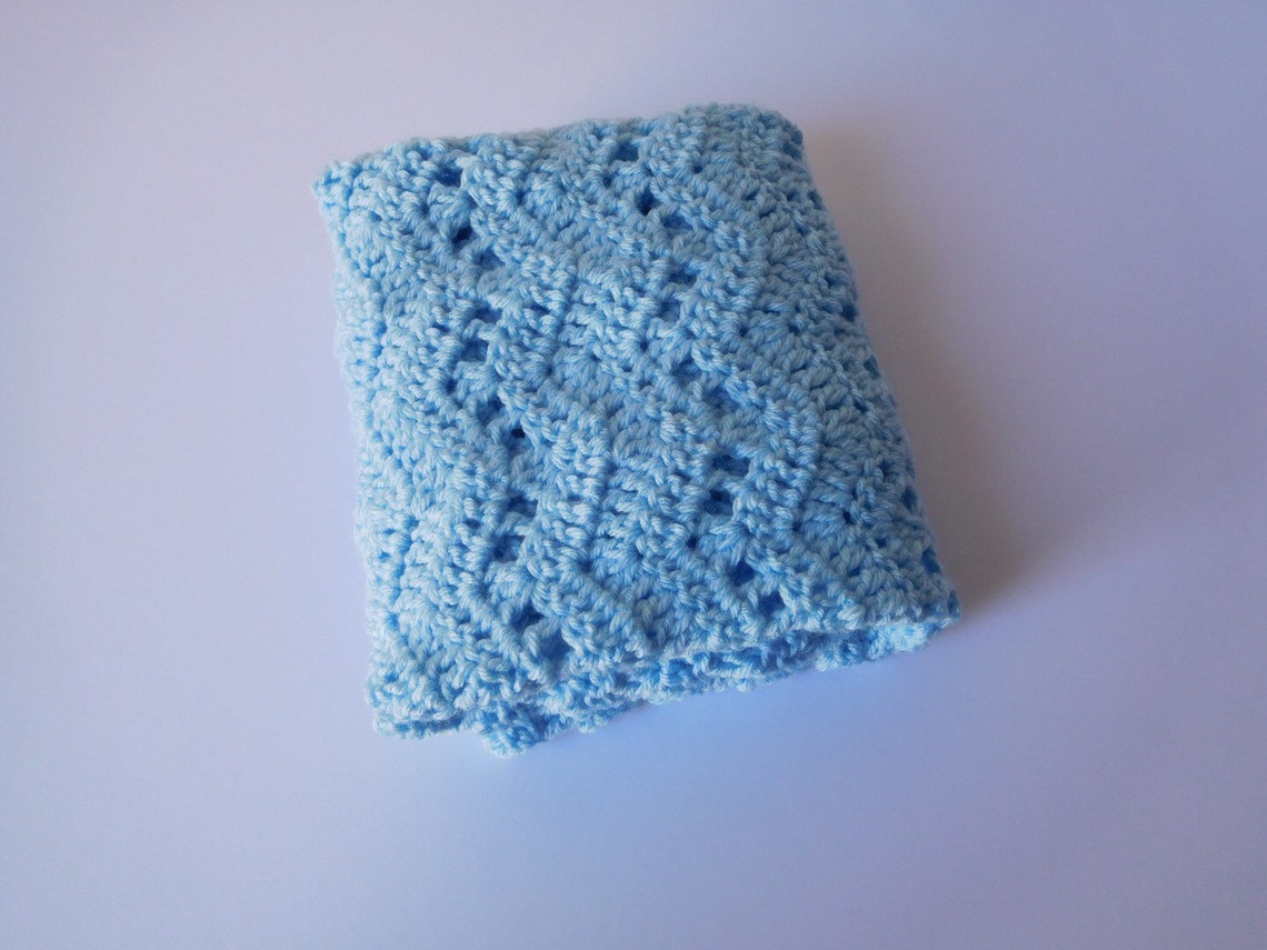 Crochet Baby Blanket Blue Baby Blanket Baby Blue Afghan Etsy