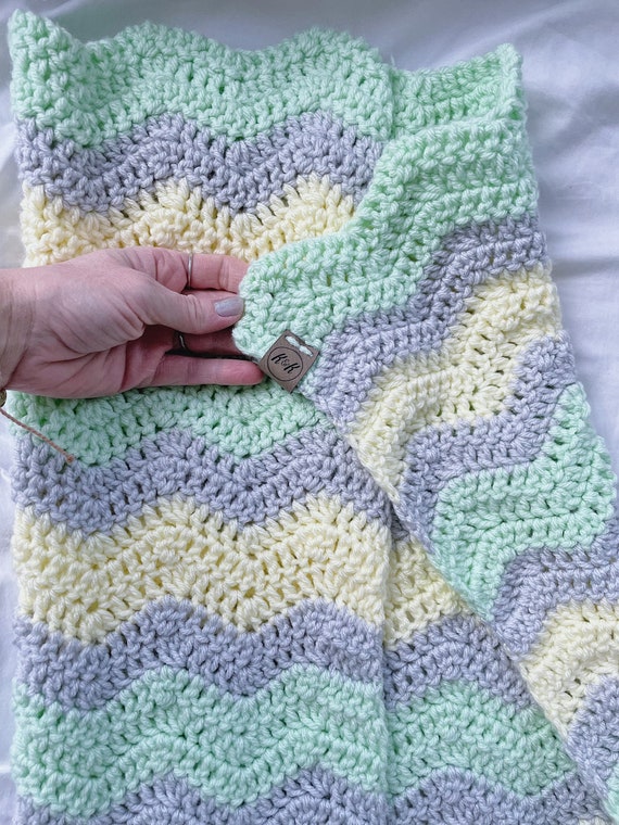 Mint green crochet baby blanket hotsell