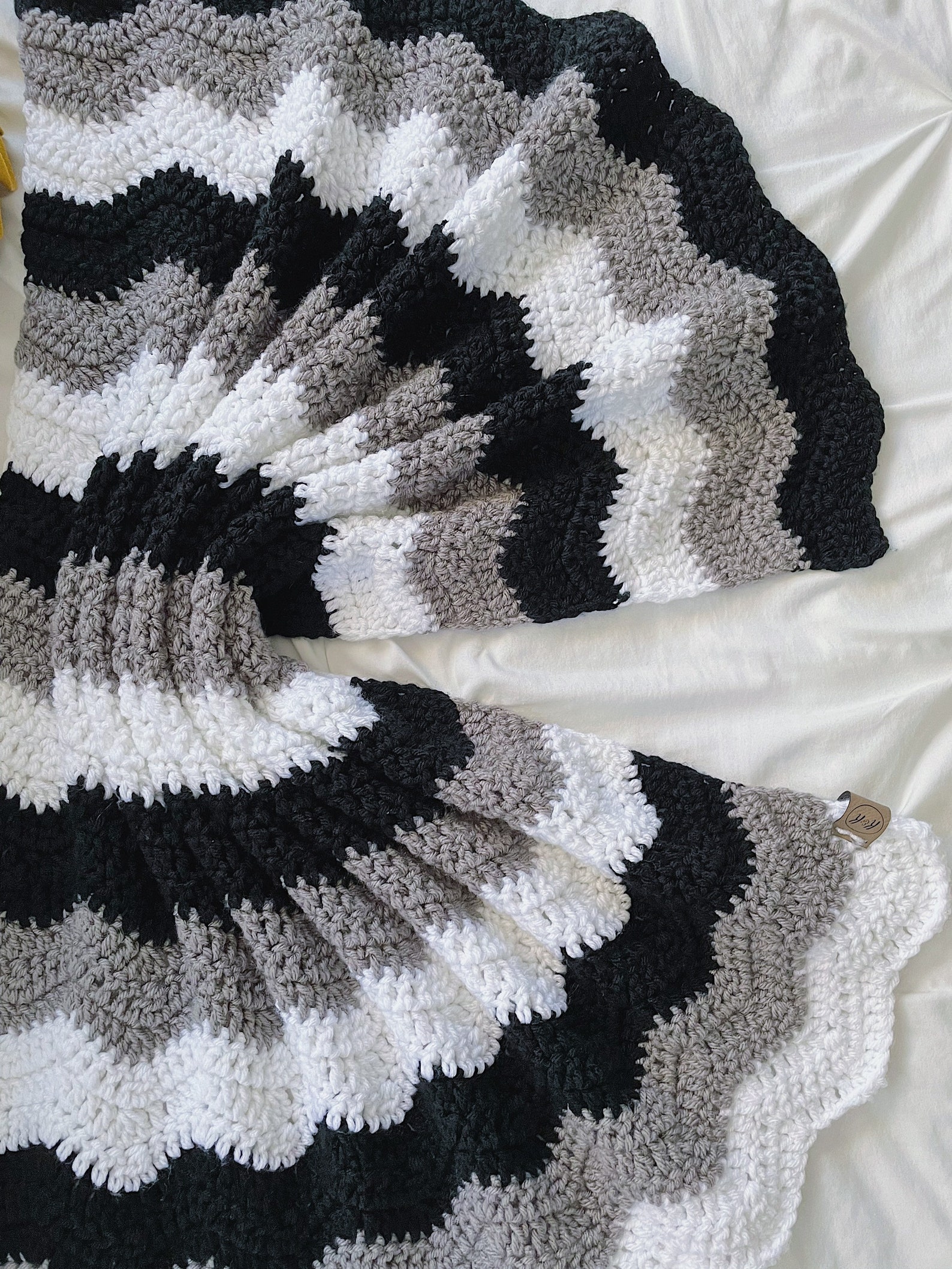 Crochet Baby Blanket Baby Boy Blanket Black Grey and Etsy