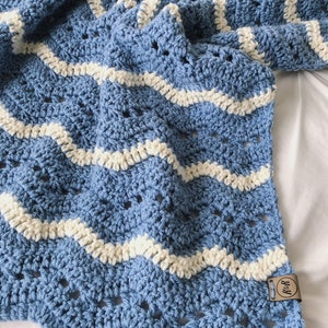 Crochet Baby Blanket Blue Crochet Baby Blanket Blue Baby Boy Blanket ...