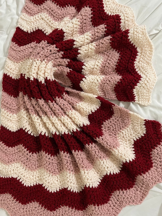 Crochet ripple baby blanket sale