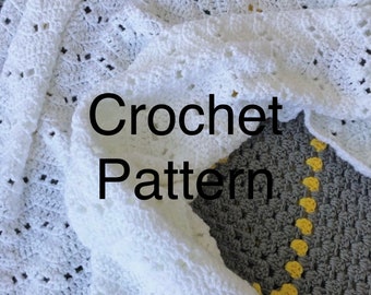 White Lacy crochet baby blanket PATTERN - lacy ripple crochet pattern blanket - baby blanket crochet - baby crochet blanket