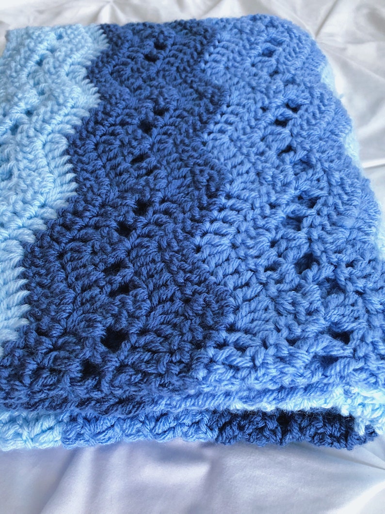 Crochet Baby Blanket Baby Blanket Crochet Blue Baby Etsy