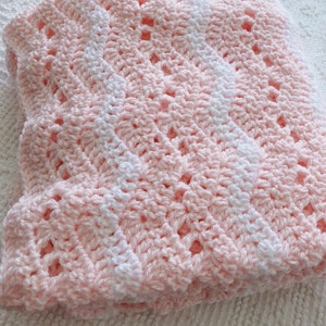 Crochet Baby Blanket, Baby Afghan, Pink Baby Blanket, Baby Shower Gift ...