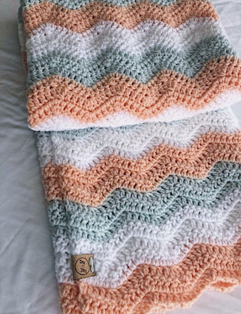 Crochet baby blanket Crochet baby blanket in ice bluegreen Etsy